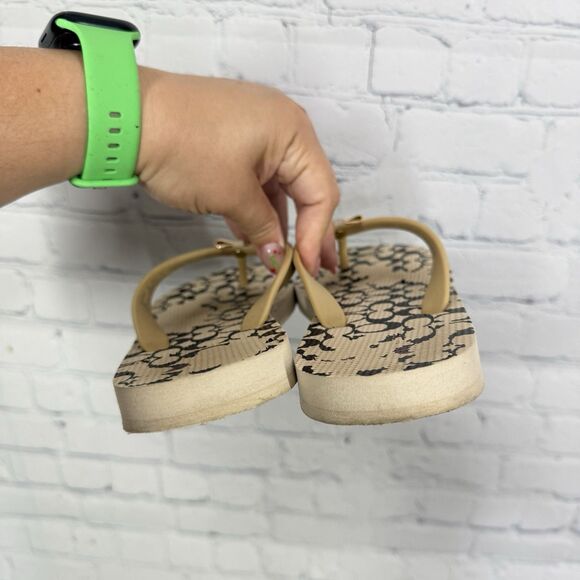 Coach Flip Flop Sandals Women Size 5-6 CC Signature Bow Slip On Summer Shoes - Picture 11 of 14
